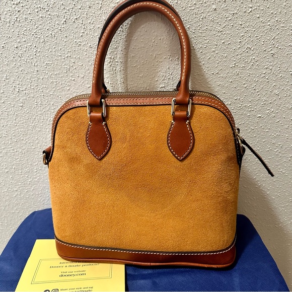 Dooney & Bourke Honey Tan Suede Top Handle Crossbody Satchel - Picture 2 of 8
